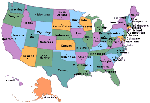 Quel sont les 52 États d'Amérique ?